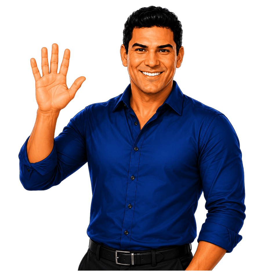 Ismael waving hello
